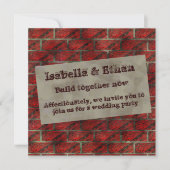レンガやタイルで作ったフェイクか?赤味のある 招待状 (正面)
