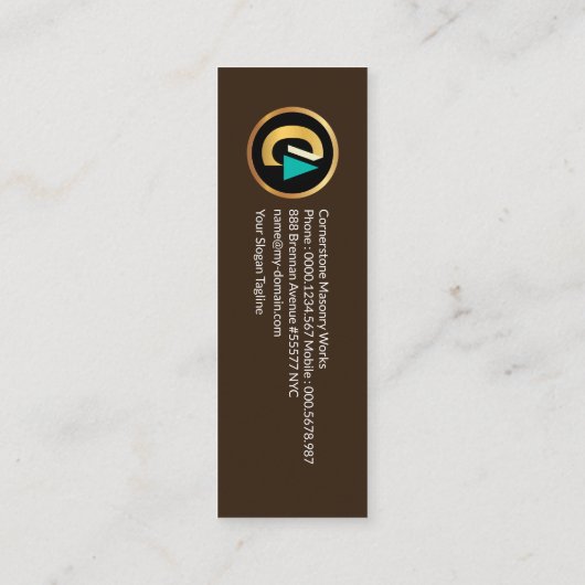 レンガエレガントワークモダンストーンホーム石造 スキニー名刺 (裏面)