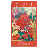 レンガオレンジアブストラクトアートガーデンバス モノグラム BAE スモールペーパーバッグ (正面)