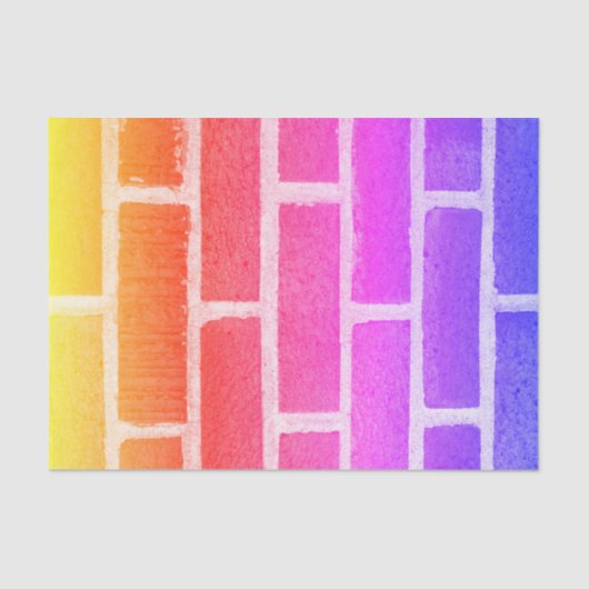 レンガカラフル壁のリアルなテクスチャ写真 薄葉紙 (正面)