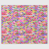 レンガカラフル壁 ラッピングペーパー (フラット)