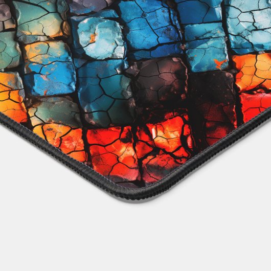 レンガカラフル材 デスクマット (コーナー)