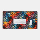 レンガカラフル材 デスクマット (キーボード&マウス)