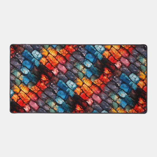 レンガカラフル材 デスクマット (正面)