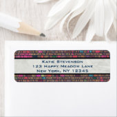 レンガカラフル素朴の壁のテクスチャ ラベル (インサイチュ)