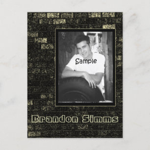 レンガグランジ壁フォトカード ポストカード