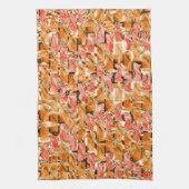 レンガデザインで明るい色調で分離 キッチンタオル (縦)