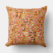 レンガデザインで明るい色調で分離 クッション (正面)