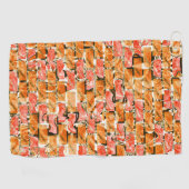 レンガデザインで明るい色調で分離 ゴルフタオル (横)