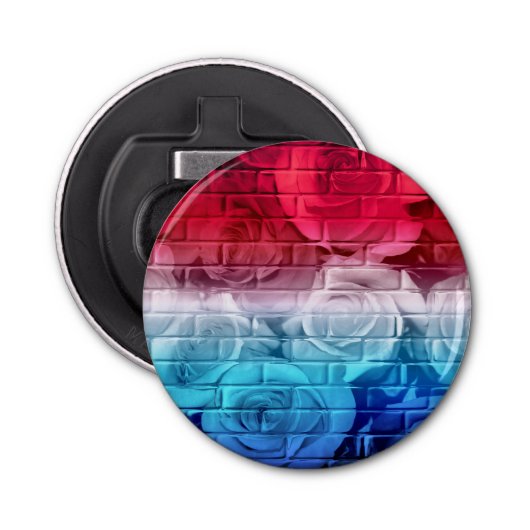 レンガバラ11赤白青ラウンドボトルオープナー 栓抜き (正面)