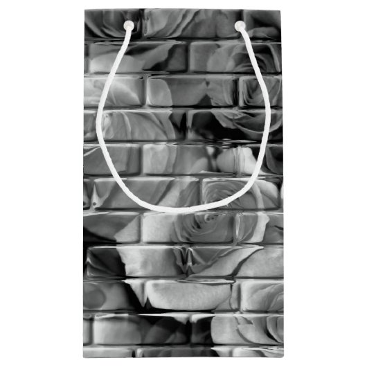 レンガバラ15白黒 – 小抱き枕 スモールペーパーバッグ (裏面)