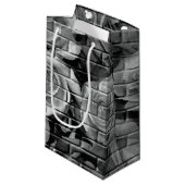 レンガバラ15白黒 – 小抱き枕 スモールペーパーバッグ (正面アングル)