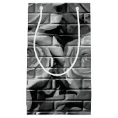 レンガバラ15白黒 – 小抱き枕 スモールペーパーバッグ (正面)