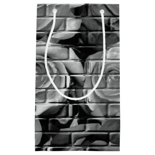 レンガバラ15白黒 – 小抱き枕 スモールペーパーバッグ (正面)