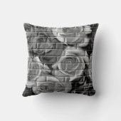 レンガバラ15 – 黒 – 白 – 正方形装飾用クッション クッション (裏面)