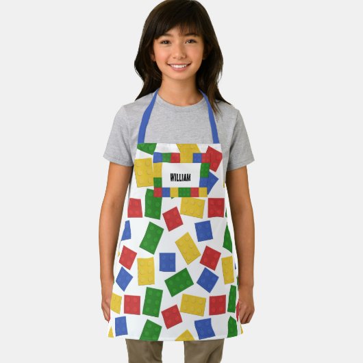 レンガパーソナライズされたを組み立てた子供のパターン(の模様が)ある玩具 エプロン (インサイチュ)