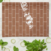 レンガパーソナライズされた壁キッチンタオルカスタム文字 キッチンタオル (折り畳み)