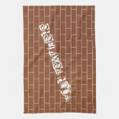 レンガパーソナライズされた壁キッチンタオルカスタム文字 キッチンタオル (縦)