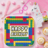 レンガビルダーの誕生日9"紙皿 ペーパープレート (パーティー)