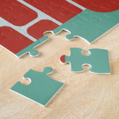 レンガモダンカラフル煙突に咲く庭 ジグソーパズル (側面)