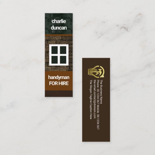 レンガワエレガントークスストーンホーム石造ハンドマン スキニー名刺 (正面/裏面)