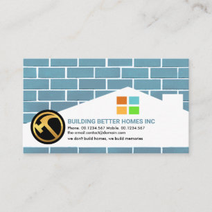 レンガワーク組積造ホーム建物シルエット屋根 名刺