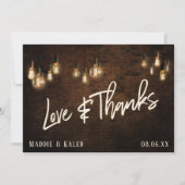 レンガ付き/ヴィンテージエジソンライトラブ&感謝してい サンキューカード (正面)