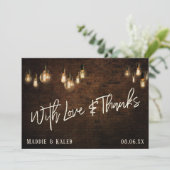レンガ付き/ヴィンテージエジソンLights With Love & 感謝してい サンキューカード (スタンド正面)