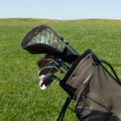 レンガ効果ライトブルー斑点、ダークブラウン詳細 ゴルフヘッドカバー (インサイチュ)