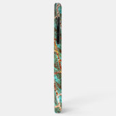 レンガ効果ライトブルー斑点、ダークブラウン詳細 Case-Mate iPhoneケース (裏面/左)