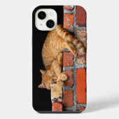 レンガ塀で寝る猫 iPhoneケース (裏面)