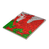 レンガ壁のウェールズの旗 タイル (側面)