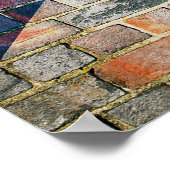 レンガ壁のスコットランド国旗 ポスター (角)