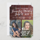 レンガ壁の卒業発表 招待状 (裏面)