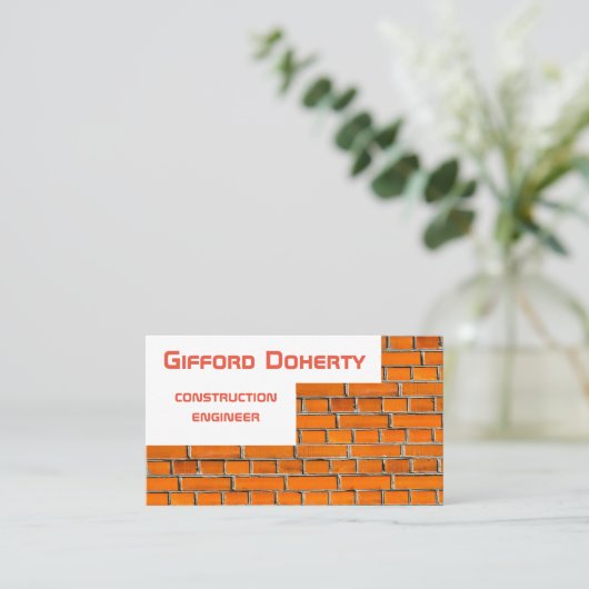 レンガ壁の建築のカスタマイズ 名刺 (スタンド正面)