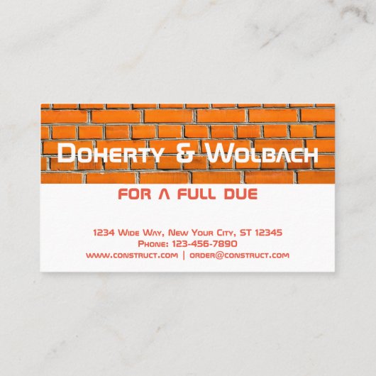 レンガ壁の建築のカスタマイズ 名刺 (裏面)