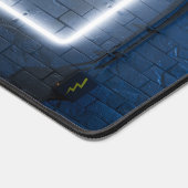 レンガ壁の明るいネオンフレーム デスクマット (コーナー)