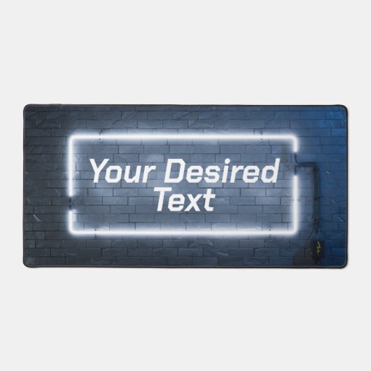 レンガ壁の明るいネオンフレーム デスクマット (正面)