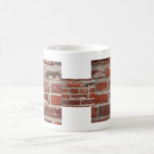 レンガ壁の煉瓦質は単語をカスタマイズ コーヒーマグカップ (中央)