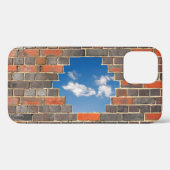 レンガ壁の穴を通る空Case-Mate iPhon Case-Mate iPhoneケース (裏面 (横))