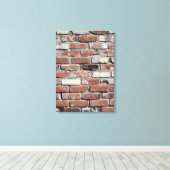 レンガ壁の赤い壁レンガのテクスチャ背景 キャンバスプリント (インサイチュ (ウッドフロア))
