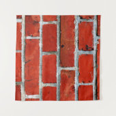 レンガ壁の赤レンガの壁 タペストリー (正面(横))