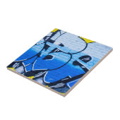 レンガ壁の青い落書き タイル (側面)