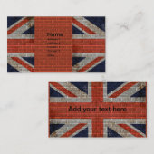 レンガ壁の風化させた英国国旗 名刺 (正面/裏面)