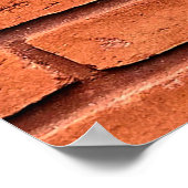 レンガ壁オレンジ色レンガ壁レンガ ポスター (角)