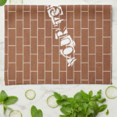 レンガ壁キッチンタオルカスタム文字 キッチンタオル (折り畳み)