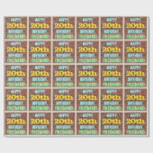 レンガ壁グラフィティインスパイア20誕生日+名前 ラッピングペーパー (フラット)