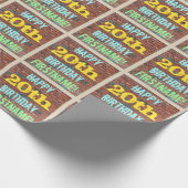 レンガ壁グラフィティインスパイア20誕生日+名前 ラッピングペーパー (角)