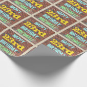 レンガ壁グラフィティインスパイア23誕生日+名前 ラッピングペーパー (角)