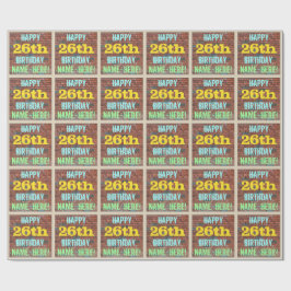 レンガ壁グラフィティインスパイア26誕生日+名前 ラッピングペーパー